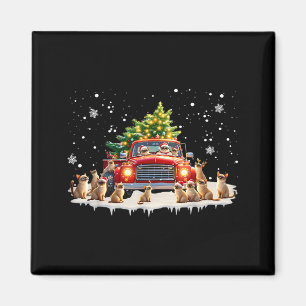 Imán Gato siamés Camión Rojo Árbol de Navidad Santa Feo