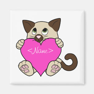 Imán Gato siamés del el día de San Valentín con el