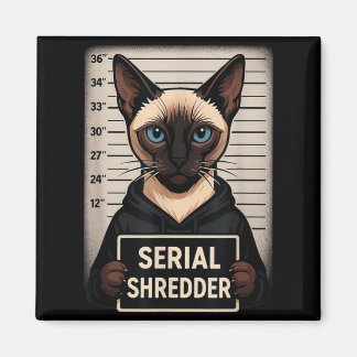Imán Gato siamés Destructor Serial Mugshot Mascota Dive