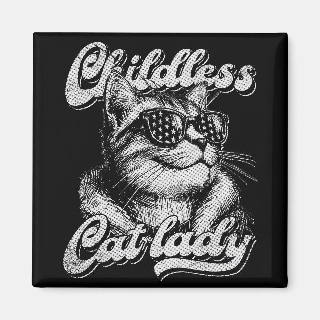 Imán Gato sin hijos Lady Kamala Harris 2024 (Frente)