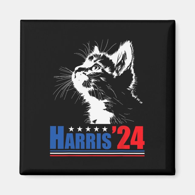 Imán Gato Sin Niños Damas Para Kamala Harris 24 Usa Ele (Frente)