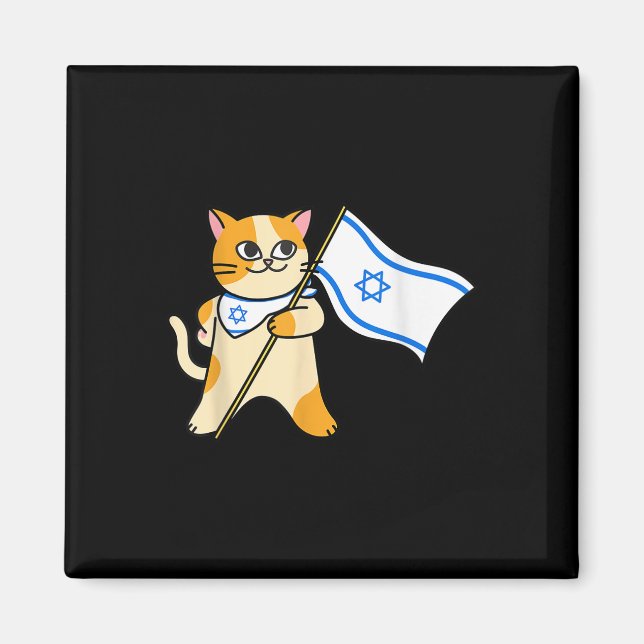 Imán Gato sionista Bandera israelí pro israelí judío (Frente)