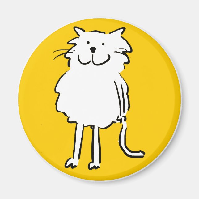 Imán Gato sonriente feliz como Ilustracion Personalizad (Frente)