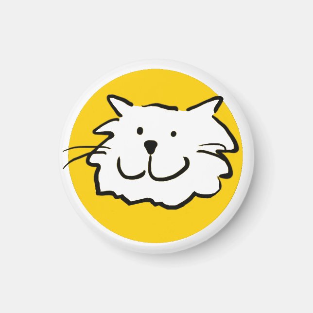 Imán Gato sonriente feliz como Ilustracion Personalizad (Frente)