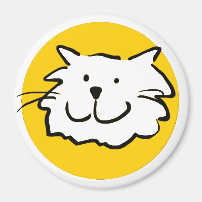 Imán Gato sonriente feliz como Ilustracion Personalizad (Frente)