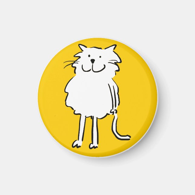 Imán Gato sonriente feliz como Ilustracion Personalizad (Frente)