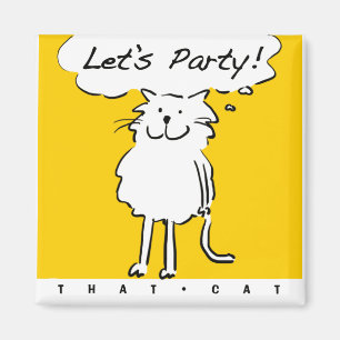 Imán Gato Sonriente Feliz como una Ilustración Divertid