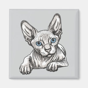 Imán Gato Sphynx sin pelo