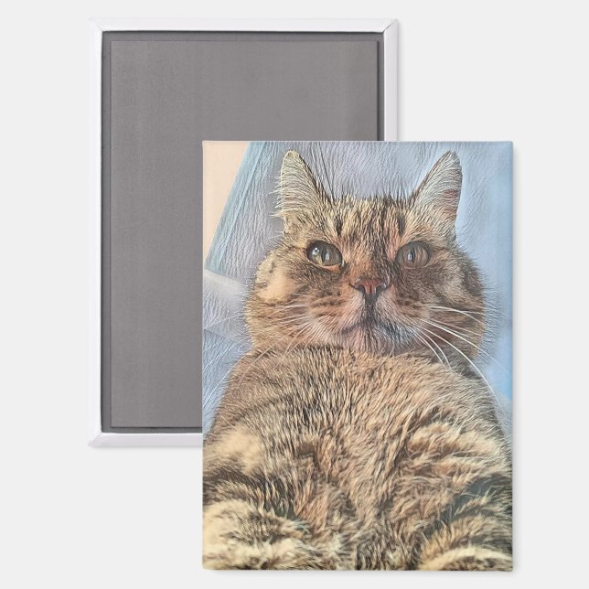 Imán Gato Tigre Majestuoso  (Anverso/Reverso)