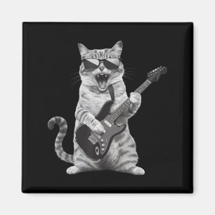 Imán Gato tocando guitarra estrella de rock rock and ro