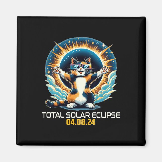 Imán Gato Tomando Eclipse Solar Eclipse Solar Selfie 20 (Frente)