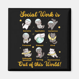 Imán Gato trabajador social divertido diciendo gatos me