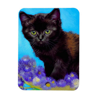 Imán Gato Van Gogh y flores