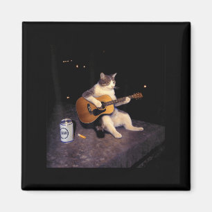 Imán Gato vintage cerveza divertido gato bebiendo cerve
