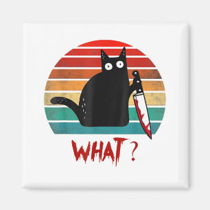 Imán Gato Vintage Qué Gato Negro Divertido Asesino Gato