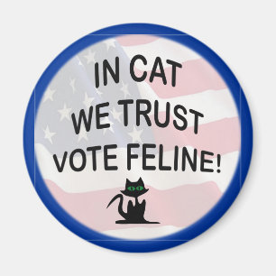 Imán Gato votado con bandera estadounidense