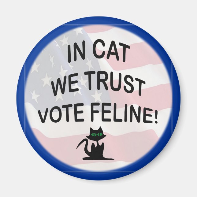 Imán Gato votado con bandera estadounidense (Frente)