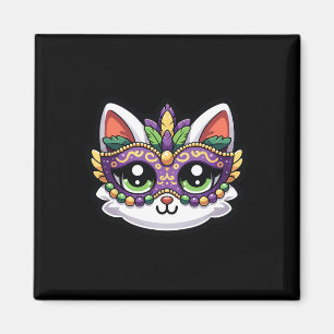 Imán Gato Whimsical En La Festividad Máscara De Mardi G