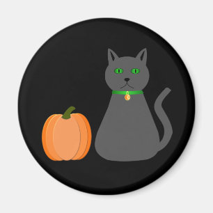 Imán Gato y calabaza de Halloween