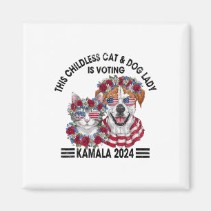 Imán Gato Y Dama De Perro Sin Hijos Votan Kamala Harris