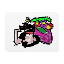 Imán Gato y flores de primavera 