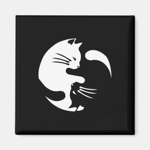 Imán Gato Yin Yang Paz Amo Idea de Regalo Interconectad