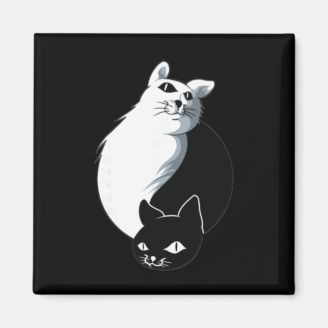 Imán Gato Yoga Ying Yang (Frente)