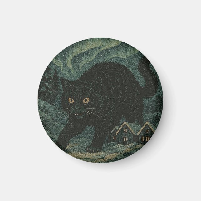 Imán gato yule de Navidad islandés (Frente)