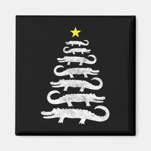 Imán Gator Christmas Tree Wild Alligator Xmas Gracioso 