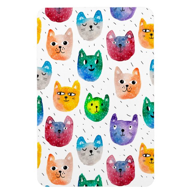 Imán Gatos acuarelas y amigos (Vertical)
