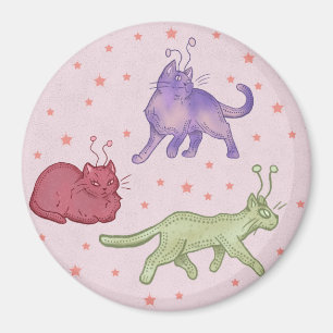 Imán Gatos alienígenas Caprichoso Gato Espacial Diverti
