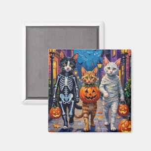 Imán Gatos Angora Turcos Con Disfraces De Halloween