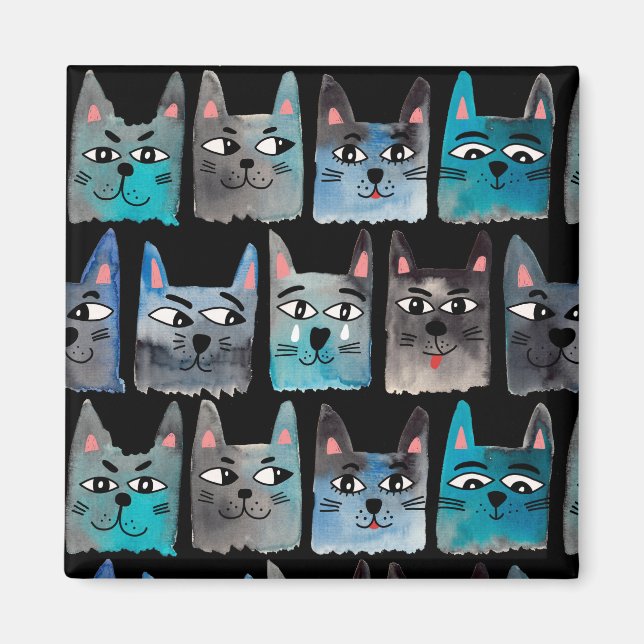 Imán Gatos azules (Frente)