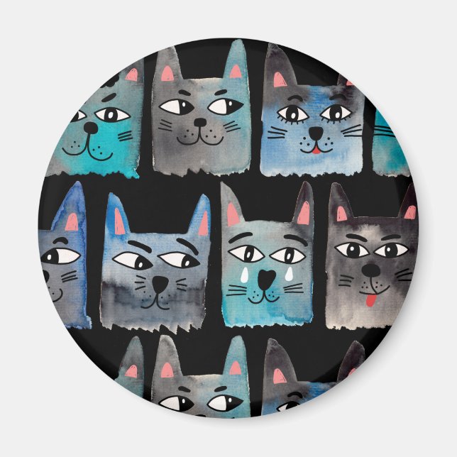 Imán Gatos azules (Frente)