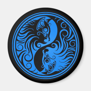 Imán Gatos azules y negros de Yin Yang
