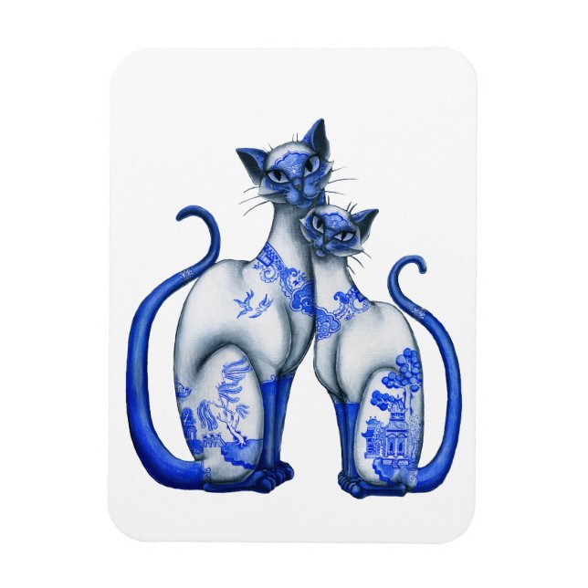 Imán Gatos azules y salvajes de Siamese (Vertical)