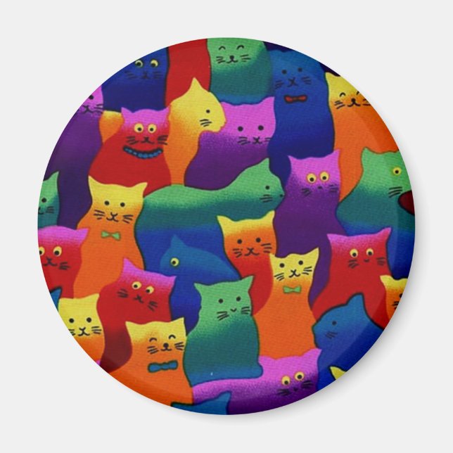 Imán Gatos coloridos (Frente)