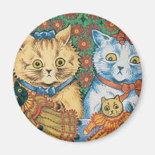 Imán Gatos con las ilustraciones de las muñecas de
