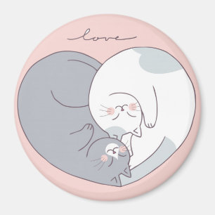 Imán Gatos Cutos Enamorados