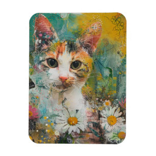 Imán Gatos de acuarela Boho - Arte felino de tierra (3)