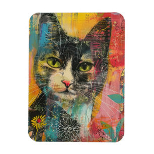 Imán Gatos de acuarela Boho - Arte felino de tierra (6)
