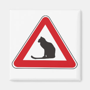 Imán Gatos de la precaución, señal de tráfico, Italia