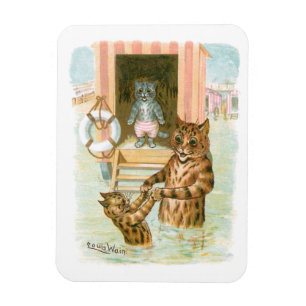 Imán Gatos de playa de Louis Wain