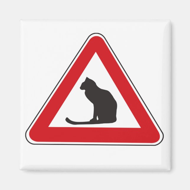 Imán Gatos de precaución, Rótulo de tráfico, Italia (Frente)