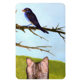 Imán Gatos de Tabby hablan con aves