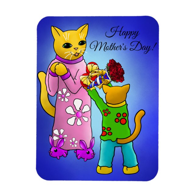 Imán Gatos del Día de la Madre (Vertical)