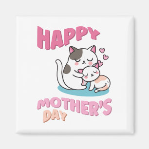 Imán Gatos del Día de la Madre, estilo kawaii