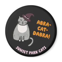 Gatos del Parque Sunset Magnet de Halloween Bruja 
