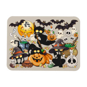 Imán Gatos divertidos de Halloween en una fiesta