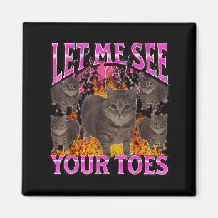 Imán Gatos Divertidos De Tus Dedos Del Pie Camiseta Par